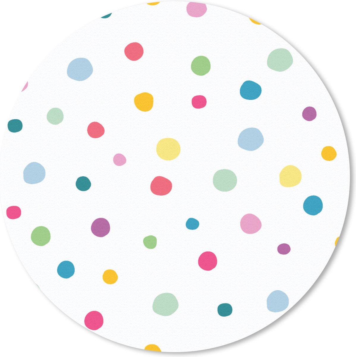 Muismat rond 50x50 cm - Mousepad Confetti - Stippen - Patroon - Ronde muismatten