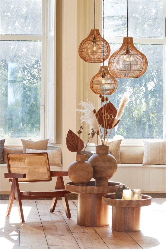 Light & Living Hanglamp Pacino - Bruin - Ø50cm - Bohemian - Hanglampen Eetkamer, Slaapkamer, Woonkamer