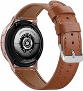 Strap-it Smartwatch bandje 20mm - leren horlogebandje geschikt voor Samsung Galaxy Watch 42mm / Watch 3 41mm / Galaxy Watch Active2 40 & 44mm / Gear Sport - Huawei Watch GT 2 / GT 3 42mm / GT 3 Pro 43mm - strak bruin