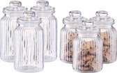 Zeller - Keuken food voorraadpotten glas - Inhoud 900/1200 ml - Set 6x