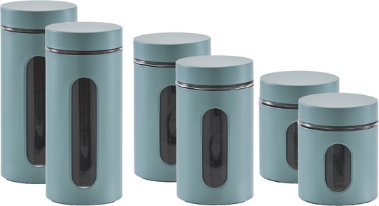 Zeller - 6x bocaux de cuisine en acier inoxydable - 3 tailles 900 ml