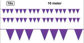 10x Vlaggenlijn paars 10 meter - verjaardag vlaglijn festival thema feest purple party