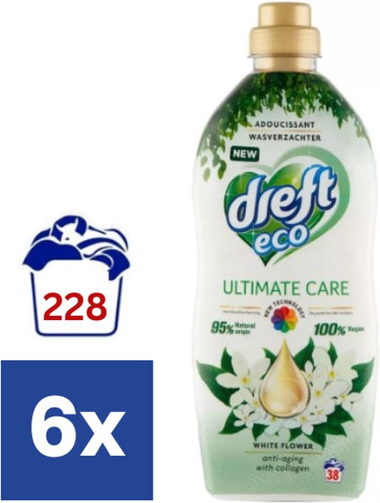 Dreft Ultimate Care Eco White Flower - 6 x 950 ml (228 lavages) | bol