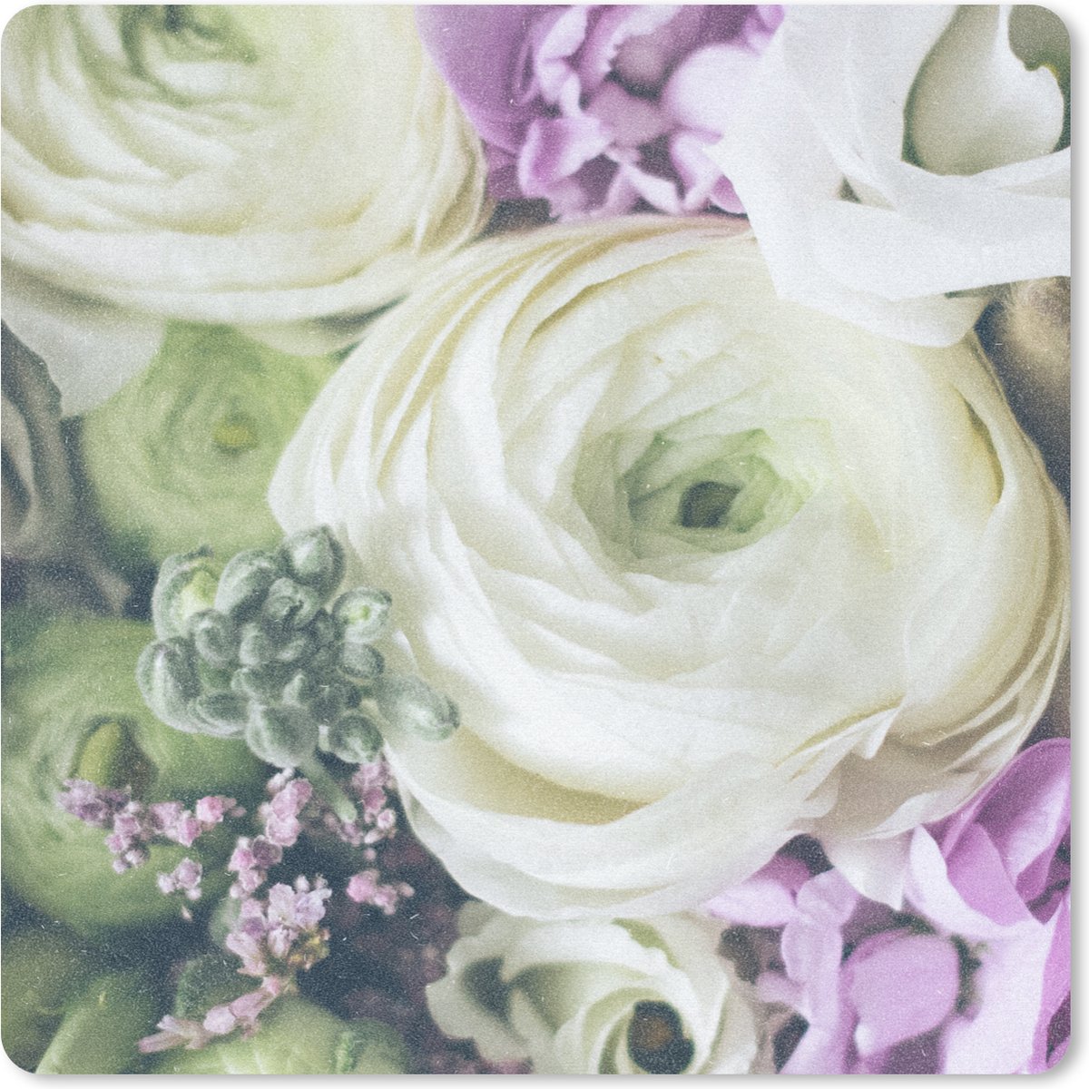 Muismat 20x20 cm - Mousepad Bloemen - Rozen - Natuur - Muismatten