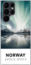Coque Samsung Galaxy S22 Ultra - Norvège - Aurores boréales - Lac - Coque de téléphone en Siliconen