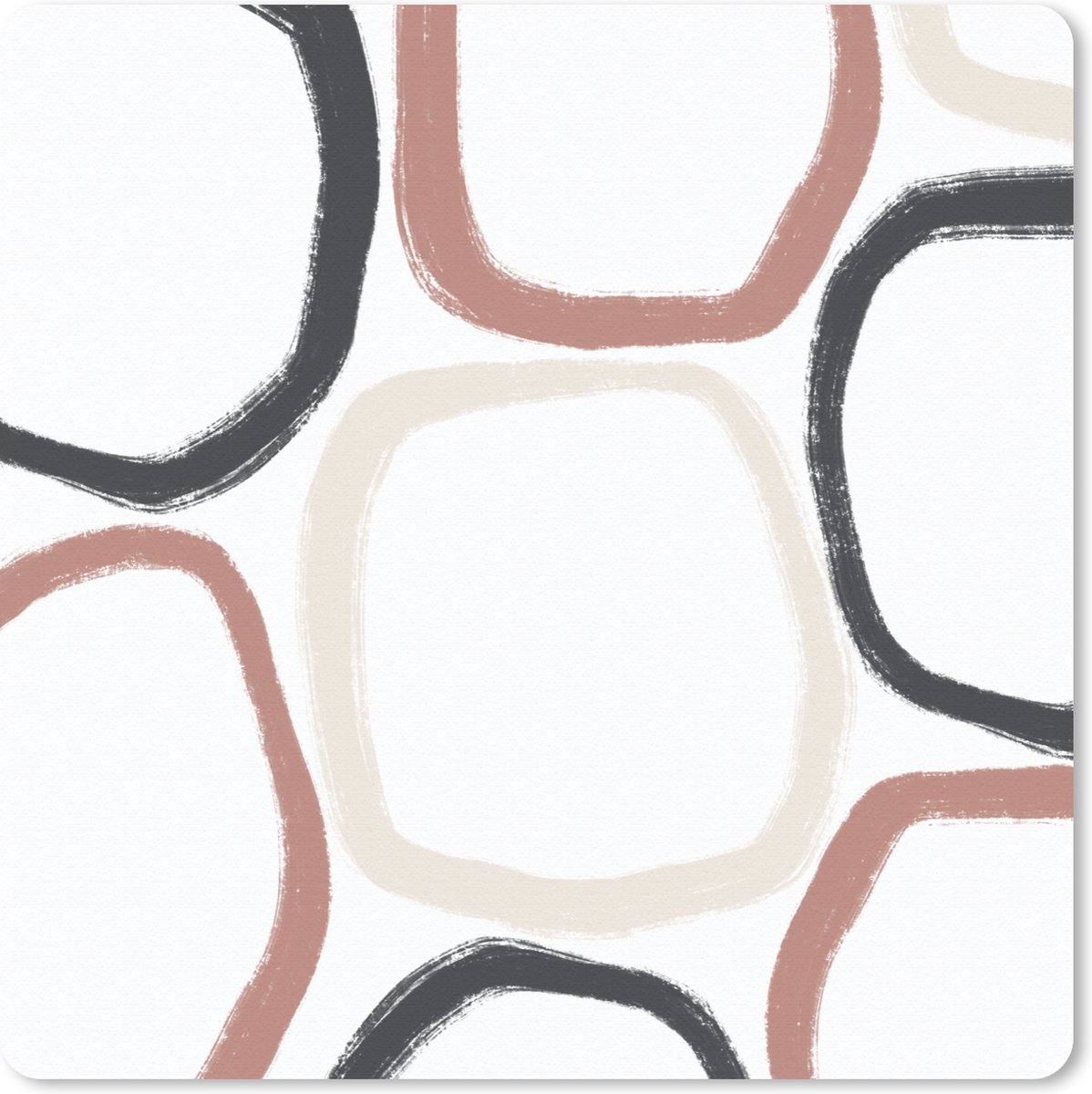 Muismat 30x30 cm - Mousepad Minimalisme - Geometrische vormen - Pastel - Patronen - Muismatten