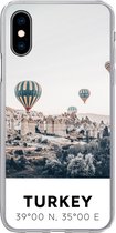 Geschikt voor iPhone X hoesje - Luchtballon - Turkije - Zomer - Grijs - Siliconen Telefoonhoesje