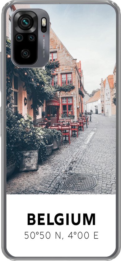 Xiaomi Redmi Note 10 hoesje - België - Café - Terras - Rood - Siliconen  Telefoonhoesje | bol.com