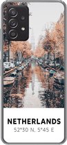 Geschikt voor Samsung Galaxy A53 5G hoesje - Nederland - Amsterdam - Gracht - Herfst - Siliconen Telefoonhoesje