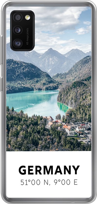 Telefoonhoesje Geschikt voor Samsung Galaxy A41 hoesje - Duitsland - Bergen - Meer - Siliconen Telefoonhoesje