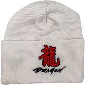 Lauren Rose - Chinese Dragon Sign Beanie - One Size - Muts - Wit
