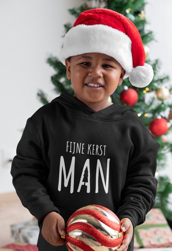 2026 Kerstjongens Santa-print capuchontrui feestelijk trui voor kinderen vakantieoutfit gezellig fleece top, Rood, 11-12 Jaren