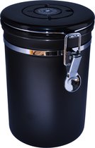 KoffieCanners de Rangement pour Café Hermétique avec Échappement CO2 pour 1000 grammes - Boîte à Café Noir Mat