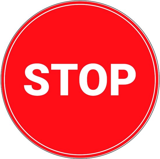 Stop sticker 30cm - Hier stoppen sticker - Verbodssticker - Sticker ...