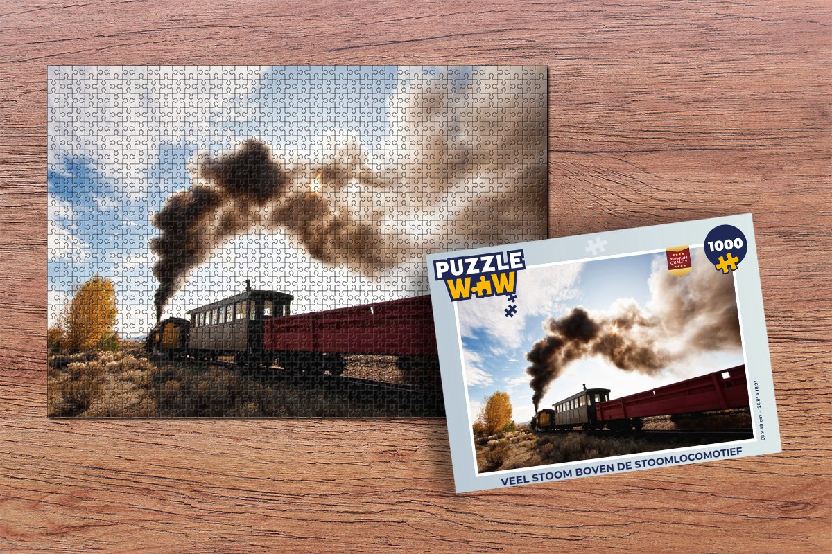 Puzzel Veel stoom boven de stoomlocomotief - Legpuzzel - Puzzel 1000 stukjes volwassenen — cadeau in Spellen & Speelgoed - foto 2