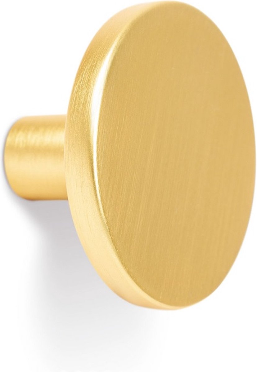 Knop GOUD geborsteld Doorsnede Ø41 mm , keukenknop - kastknop - meubelknop - kastgreep - incl. schroeven - H031