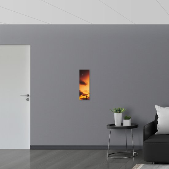 WallClassics - Drapeau - Grue au Ciel Oranje - 20x60 cm Photo sur Drapeau Polyester