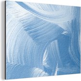 Wanddecoratie Metaal - Aluminium Schilderij Industrieel - Acrylverf - Blauw - Design - 40x30 cm - Dibond - Foto op aluminium - Industriële muurdecoratie - Voor de woonkamer/slaapkamer