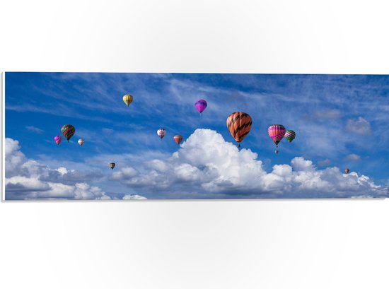 WallClassics - Assiette en Mousse PVC - Ballons Gropeje sur Nuages Witte - 60x20 cm Photo sur Assiette en Mousse PVC