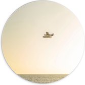 WallClassics - PVC Schuimplaat Muurcirkel - Klein Vliegtuig boven het Zeewater - 70x70 cm Foto op Muurcirkel (met ophangsysteem)