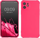 kwmobile flexibel telefoonhoesje van TPU - geschikt voor Apple iPhone 12 - Anti-slip back cover voor smartphone - In neon roze
