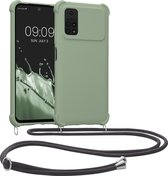 kwmobile telefoonhoesjegeschikt voor Xiaomi Poco M4 Pro - Hoesje van siliconen met telefoonkoord - In grijsgroen
