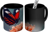 Magische Mok - Foto op Warmte Mokken - Koffiemok - Vlinder - Bloemen - Insect - Magic Mok - Beker - 350 ML - Theemok