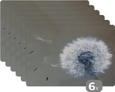 Placemat - Placemats kunststof - Paardenbloem - Bloem - Plant - 45x30 cm - 6 stuks - Hittebestendig - Anti-Slip - Onderlegger - Afneembaar