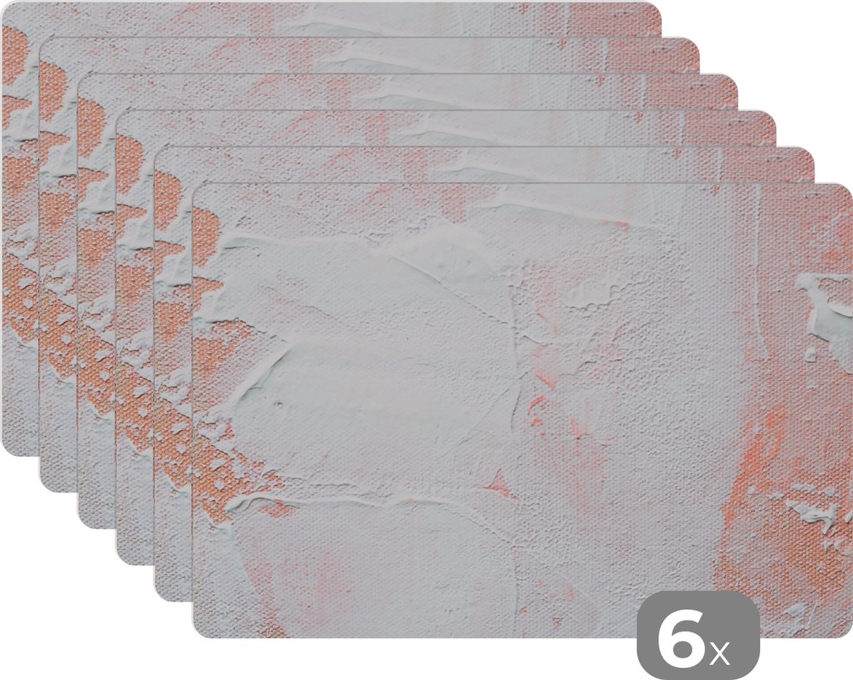Placemat - Verf - Design - Abstract - Placemats - Onderleggers placemat - 45x30 cm - 6 stuks