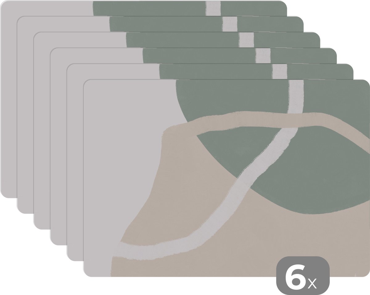 Placemat - Pastel - Minimalisme - Design - Abstract - Placemats - Onderleggers - 45x30 cm - 6 stuks