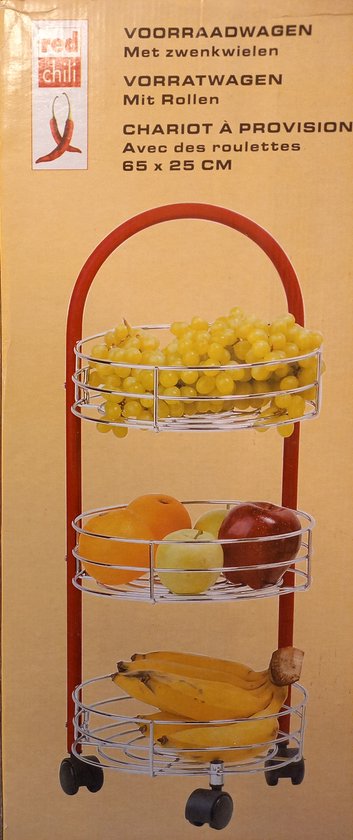 HENDI Serveerwagen, gelast voor extra stevigheid, met 3 planken, belasting per plank: 70kg, 4 zwenkwielen, 2 wielen vergrendelbaar, keukentrolley, keukenwagen, 800x500x(H)850mm, roestvast staal