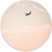 WallClassics - Plaque de mousse PVC Wall Circle - Avion au-dessus de Bergjes - 60x60 cm Photo sur Wall Circle (avec système d'accrochage)