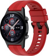 Strap-it Smartwatch bandje 22mm - Siliconen band geschikt voor Honor Watch GS 3 / Magic Watch 2 46mm - Samsung Galaxy Watch 1 46mm / Watch 3 45mm / Gear S3 - Polar Vantage M / Grit X - Xiaomi Watch S1 / S3 / Watch 2 Pro / Mi Watch - rood