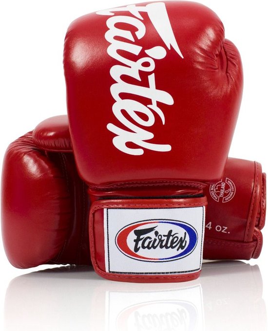 Fairtex BGV19 Deluxe Tight-Fit Bokshandschoenen - Rood - 12 oz