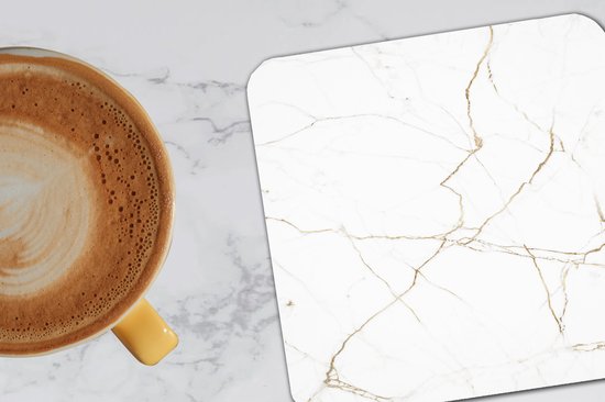 Sous-verres -verres - Marbre - Or - Wit - Pierre - 10x10 cm - 6 pièces