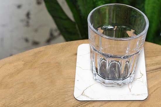 Sous-verres -verres - Marbre - Or - Wit - Pierre - 10x10 cm - 6 pièces