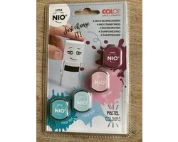 COLOP little NIO Vervangingsstempelkussen – Set van 4 Pastelkleuren