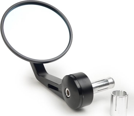 Bar End Spiegel 22mm 1 Paar Bar End Spiegel Für Motorrad Lenker 22mm 7/8 – Schwarz, Aus Alu, 360° Drehbar Motorrad Spiegel