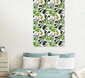 Décoration murale Métal - Aluminium - Plante oiseau de paradis - Feuilles - Motif - 100x150 cm