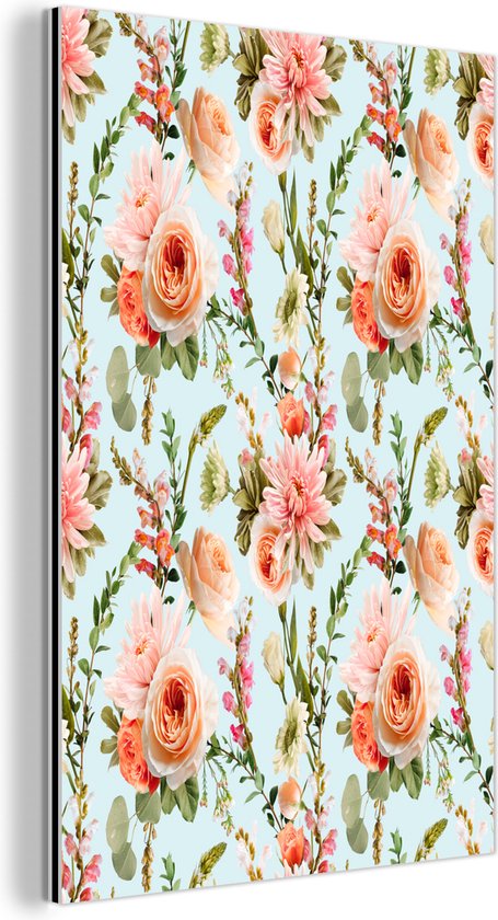 Décoration murale Métal - Peinture Aluminium Industrielle - Fleurs - Roses - Rose - 40x60 cm - Dibond - Photo sur aluminium - Décoration murale industrielle - Pour le salon / chambre