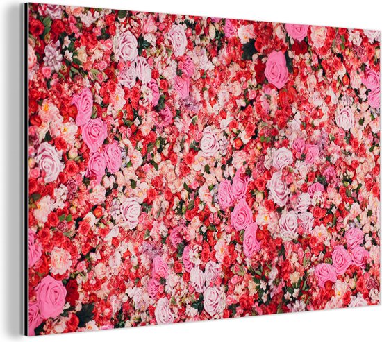 Wanddecoratie Metaal - Aluminium Schilderij Industrieel - Bloemen - Kleuren - Rozen - 30x20 cm - Dibond - Foto op aluminium - Industriële muurdecoratie - Voor de woonkamer/slaapkamer