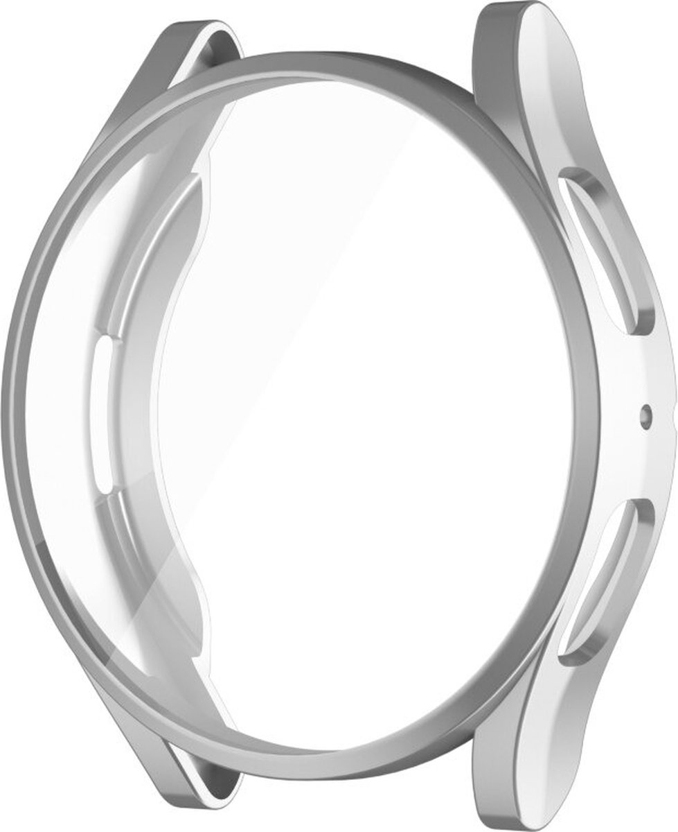 DrPhone AC6 - TPU PC Case - Bescherm Cover - Geschikt voor Galaxy Watch 4 44mm - Ingebouwde Screen Protector – Zilver