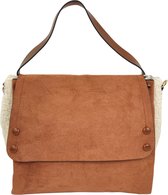 Qischa® - Handtas - dames - Schoudertas - Crossbody - Teddy - marron/bruin - 100% recycled -vegan