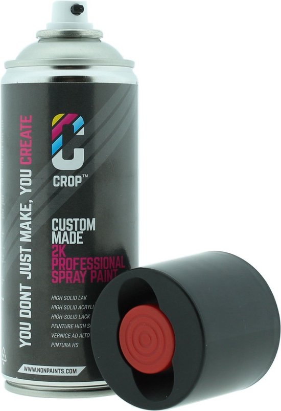 CROP 2K Aérosol NOIR - ULTRA MAT - RAL 9005 - 400ml - peinture aérosol