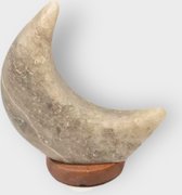 Lampe de sel Himalaya Salt Half Moon - Lampe de lune Grijs- Intérieur - Intérieur - environ 22 cm et 1,8 kg - cordon et lampe inclus - Pierre de sel - Apaisant - Purifie l'air - avec fonction de gradation