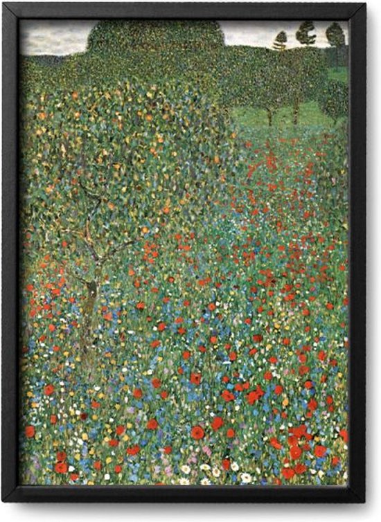 Poster Gustav Klimt - A4 - 21 x 30 cm - Inclusief lijst (Zwart Aluminium)