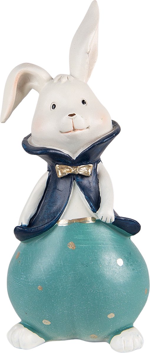 Beeld Konijn 9x8x21 cm Turquoise Polyresin