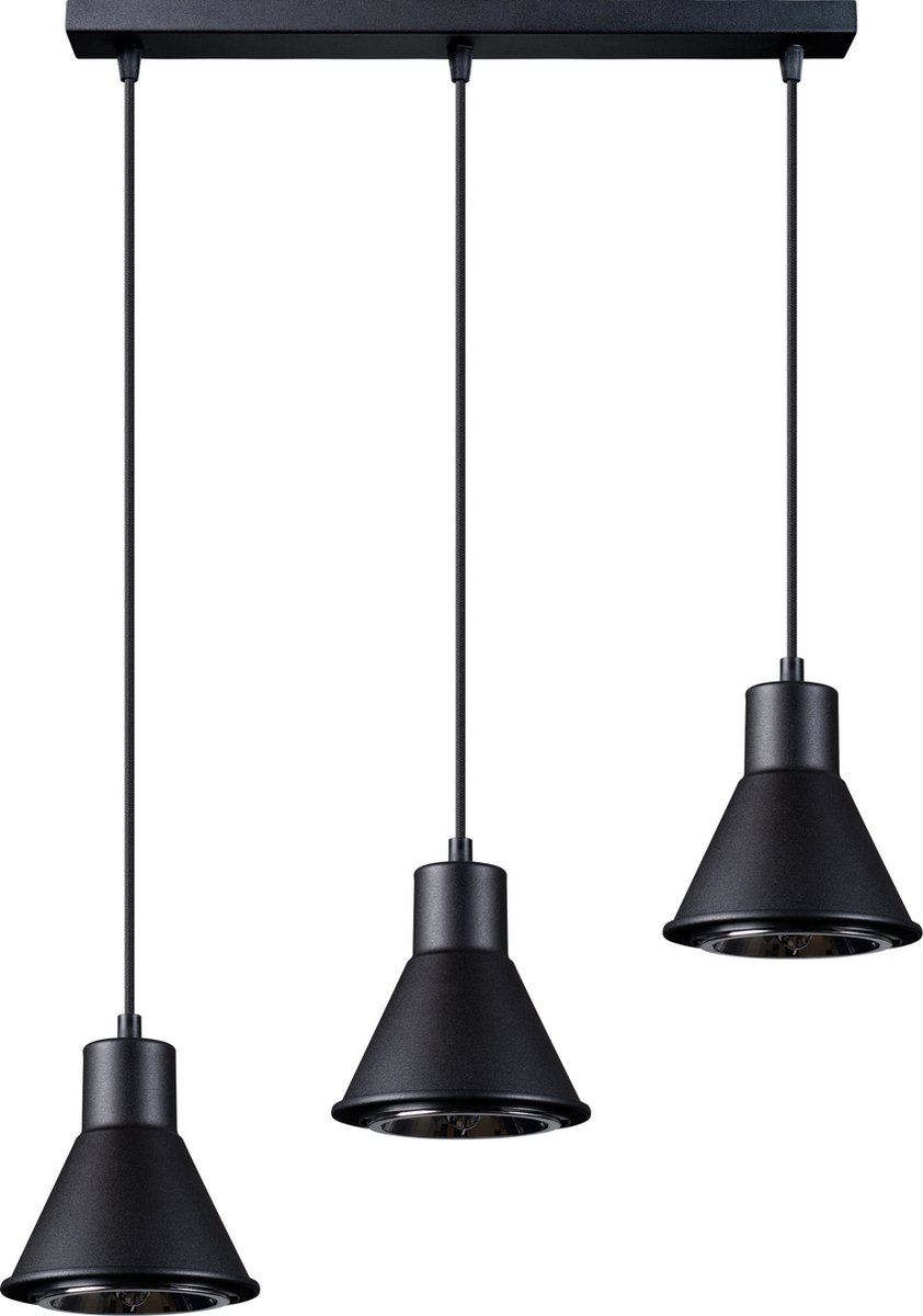 Light Your Home Audrie Hanglamp - - Metaal - 3xES111 - Woonkamer - Eetkamer - Black