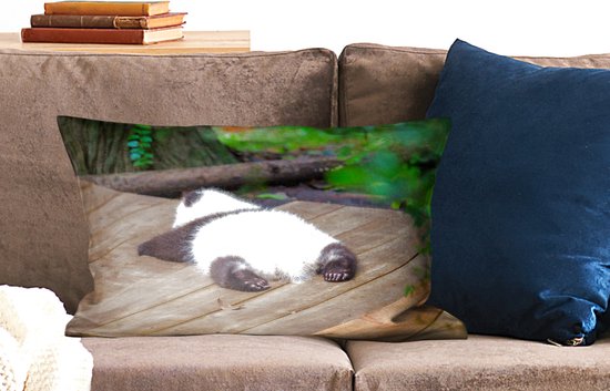 Kussensloop Panda beer vector achtergrond. naadloze patroon met cartoon panda