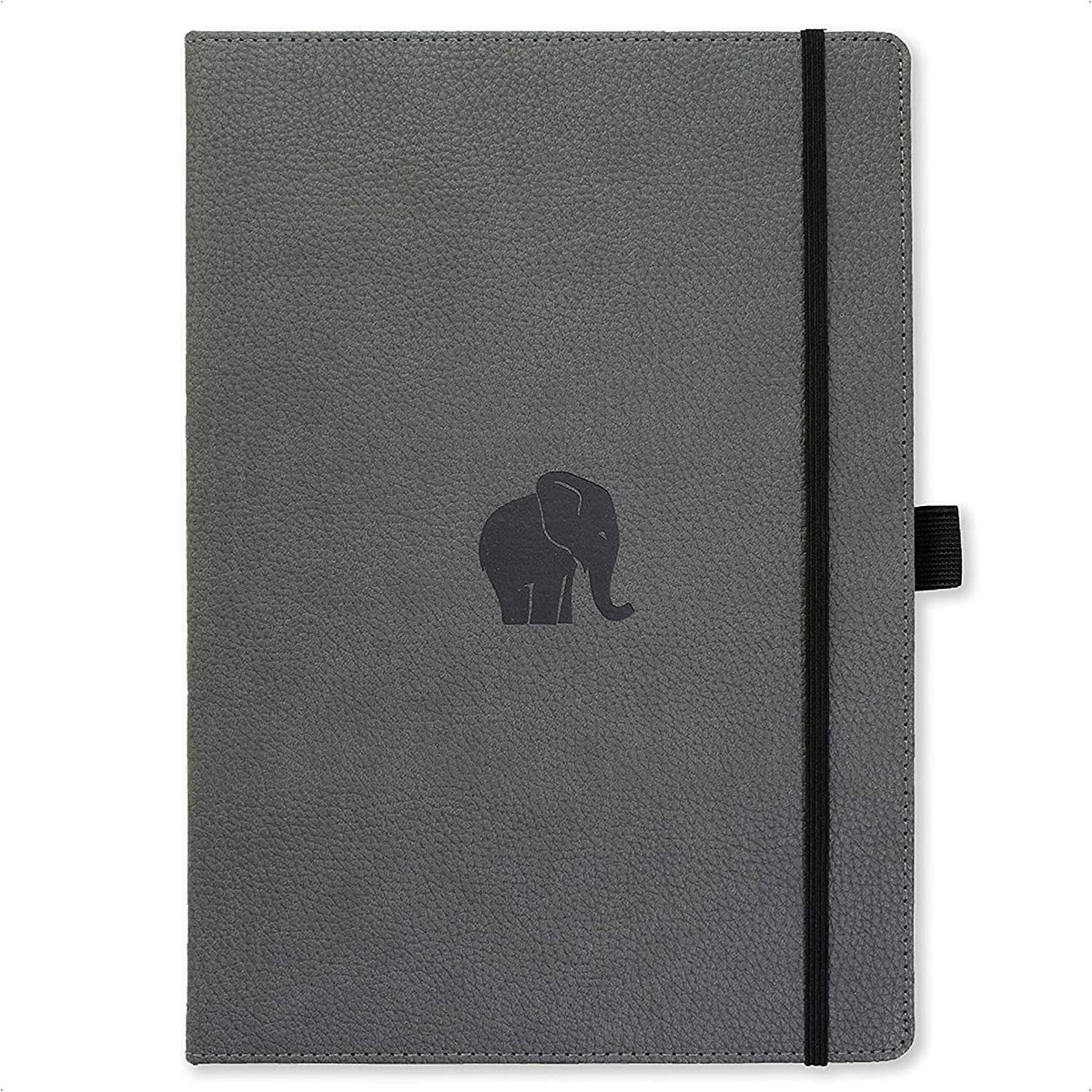 Dingbats* Wildlife A4 Notitieboek - Grey Elephant Blanco - Bullet Journal met 100 gsm Inktvrij Papier - Schetsboek met Harde Kaft, Elastische Sluiting en Bladwijzer
